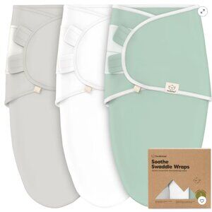 KeaBabies 3 Set Bundle Organic Velcro Swaddles Sleep Sack Neutral (Baby, 0-3M)
